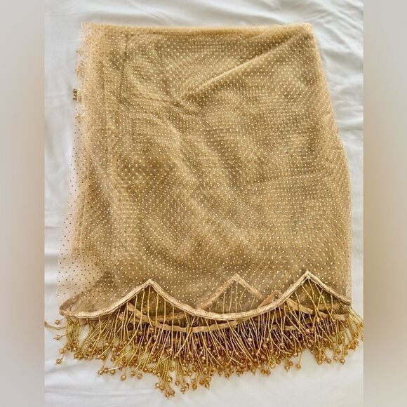 BRIDAL WEDDING BEADED EMBELLISHED VEIL PAKISTANI INDIAN DESIGNER - Picture 5 of 7